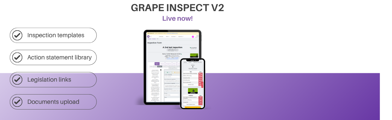 Grape Software food hygiene inspection software for Local Authorities